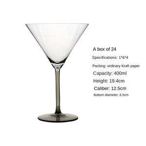 En Stock Diseño Moderno Alto Martini Copa de Cóctel <span class=keywords><strong>Artificial</strong></span> Soplado <span class=keywords><strong>Humo</strong></span> Color Gris Soporta LOGOTIPO Personalizado <span class=keywords><strong>para</strong></span> Ocasiones de Fiesta - Product Image 6