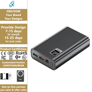 Batterie externe portable Xiaomi ultra-mince 20000 mAh haute capacité avec charge rapide PD 22,5 W, affichage numérique LED, en ABS - Product Image 1