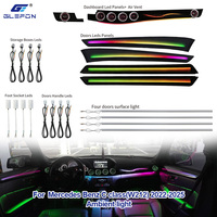 Kit d'éclairage d'ambiance intérieur pour Mercedes Benz W212 2010-2015 Glefon, 64 couleurs, commande par application, 12V, plug and play, lampe d'ambiance