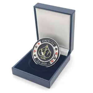 Gift fundraiser personalizzato senza scopo di lucro moneta di beneficenza poker torneo medaglia in metallo smalto poker guardia chip