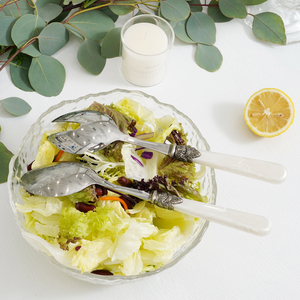 Großhandel Premium-Qualität Elegantes Besteck-Set mit Acrylgriff Edelstahl Servierlöffel Salatbesteck Gabel für Hochzeit Hotel - Product Image 3