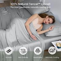 Parure de draps 100 % Lyocell Eucalyptus – Luxe Hôtelier Rafraîchissant, Respirant et Doux comme de la Soie, Hypoallergénique, Lavable en Machine