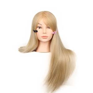 Cabezas de Maniquí para Pelucas, Cabeza de Maniquí Rubia para Entrenamiento de Cosmetología, Maniquí de Entrenamiento con Cabello Mixto No Remy - Product Image 5
