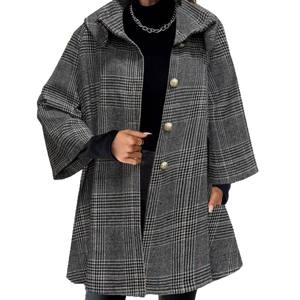 Cárdigan <span class=keywords><strong>Largo</strong></span> con Cinturón, Cuello Mandarín, Estampado a Cuadros, para <span class=keywords><strong>Mujer</strong></span>, Otoño Invierno, Nueva Moda Coreana, Estilo Casual, Cierre de Botones - Product Image 5