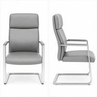Chaise de bureau moderne en cuir pour visiteurs, idéale pour les salles de conférence, offrant un excellent confort.