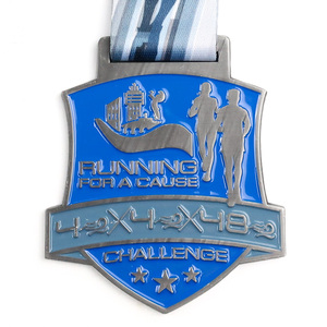 Custom Design Metall Handwerk Zink legierung weiche Emaille vergoldet Marathon Race Running Medaillen Sport mit Band - Product Image 5