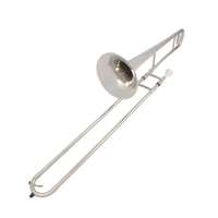 Salinte Mid Length Trombone Down to B-tone, Trombone Pulled, Student Beginner Band, Silver Nickel Plated
