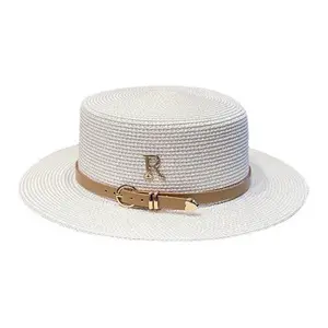 Venta al por mayor Summer Sun Beach Trilby Hat Niños Adultos Casual Cubano Sombrero de paja Fedora para los hombres