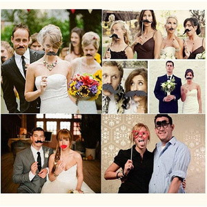 Cheap 60 Pcs Party Props for Photo Booth Birthday Wedding Kids Adult Prom <strong>Mustache</strong> Glasses Mouth Bowler <strong>on</strong> <strong>a</strong> <strong>Stick</strong>