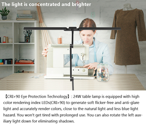 24 Watts 5 độ sáng bảo vệ mắt đèn bàn tùy biến 360 độ LED gấp Bảng Đèn Máy tính để bàn đèn cho máy may - Product Image 5