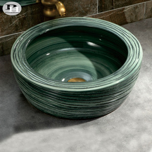 Lavabo de comptoir en céramique émaillée colorée de Jingdezhen, contemporain, résistant à l'eau, écologique, vente en gros, garantie 3 ans - Product Image 3