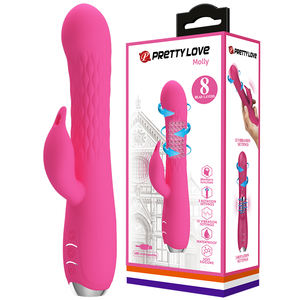 Vibratore a Forma di Coniglio, Dildo Realistico, Stimolatore Clitorideo, Massaggiatore con Perline Rotanti, Giocattolo Sessuale per Donne - Product Image 1