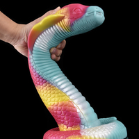 YOCY Enorme Dildo Curvo de Cobra Gigante, Juguete Sexual Anal de Silicona Suave, Pene Animal, Masturbador de Punto G con Ventosa para Hombres y Mujeres