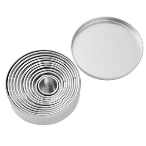 Anneau mousse rond en acier inoxydable 11 pièces ensemble gâteau cuisson Biscuit moule oeuf tarte peau pression boulette emballage Cutter - Product Image 1