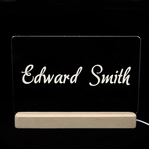 Bán Buôn Tùy Chỉnh Kích Thước Lớn <span class=keywords><strong>DIY</strong></span> Phong Cách USB Cơ Sở Bằng Gỗ Đèn Led 3D Ánh Sáng Ban Đêm Hình Chữ Nhật Cơ Sở Gỗ Cho Acrylic - Product Image 2