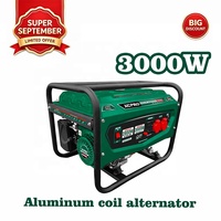 Générateur d'essence portable 2,8 kW 212 cm³ 4 temps refroidi par air, démarrage manuel par lanceur, 220-240 V 50 Hz, pour bricolage, industrie, construction, ferme