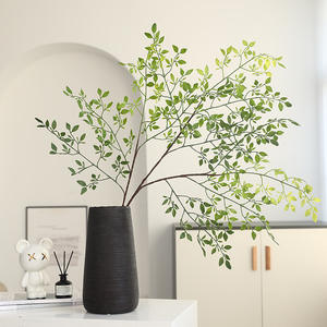 Plante artificielle en <span class=keywords><strong>bambou</strong></span> simulé à 3 branches, en PVC <span class=keywords><strong>souple</strong></span>, pour décoration intérieure/extérieure et diffusion en direct - Product Image 2