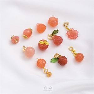 <span class=keywords><strong>Ciondolo</strong></span> in Sale Naturale di Nan Hong, Baccello di Loto, Gatto Portafortuna, Pesca e Lampone, Orecchino - Product Image 3