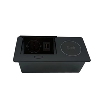 Enchufe de Escritorio Multifunción, Enchufe Emergente Oculto para Oficina, Interfaz de Alimentación Integrada de Aluminio, Carga USB, Enchufe para Reuniones