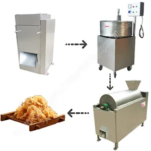 Machine à frire à sec pour poisson et viande déchiquetée