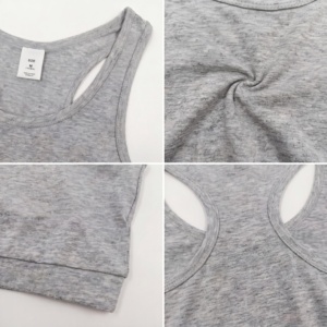 <span class=keywords><strong>Reggiseno</strong></span> sportivo da ragazza in misto cotone e chitosano, naturale, con schiena incrociata, ipoallergenico, traspirante, per yoga e allenamento. - Product Image 3