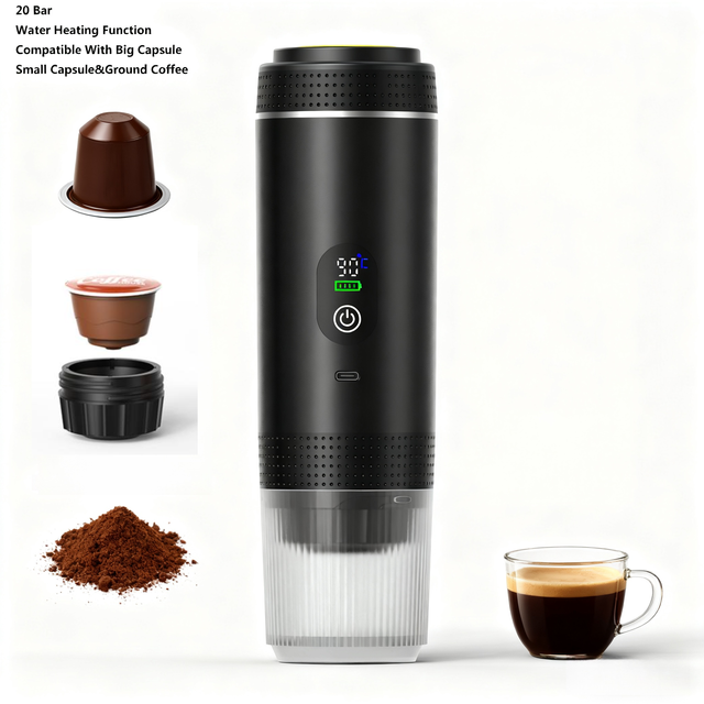 Portable Espresso Machine  LED Display 20 Bar 4 in 1 7500mAh Self Heat USB Electric Travel Hiking Camping Coffee Makers CE UKCA