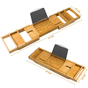 Caddy Bañera Caddy Bandeja de baño Extensible Bañera de bambú Caddy Baño Bandeja de baño - Product Image 4