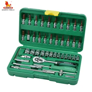 Professional mechanical tools 46pcs 1/4" Sleeve screwdriver kit ratchet wrench set