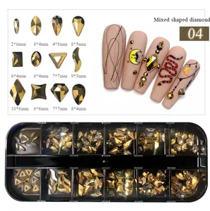 Good quality and price of flatback glass crystal stone beautiful nail art designs accessories