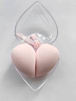 Boîte en plastique en forme de coeur maquillage éponge mélangeur cosmétique bouffée fond de teint doux bouffée femmes maquillage accessoires outils de beauté