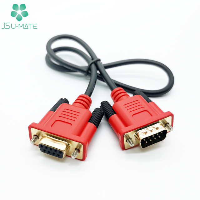 Custom D-sub Cable DB9 to DB9 RS232 Serial 9 Pin Male Female Golden RS232 9-Pin Serial Cable 9 Pin Cable
