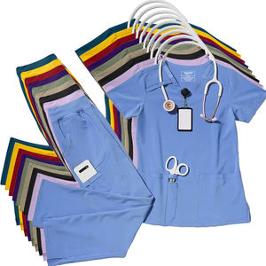 Transpirable profesional Unisex manga corta Spa salón de belleza uniforme Hospital enfermería Scrubs uniforme conjunto - Product Image 4
