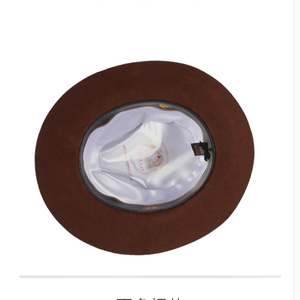 Chapeau Fedora en feutre de laine ND095 pour adulte unisexe avec garniture fleurie et nœud, casquette en laine pour toutes les saisons - Product Image 6