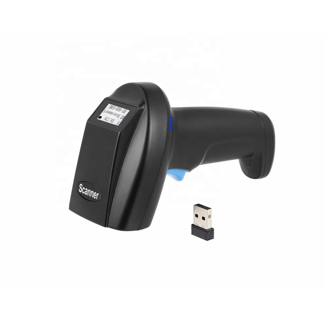 Highly Cost-effective 1D 2D Handheld QR Bar Code Reader 2.4GHz Wireless Blue-tooth Barcode Scanner with Display