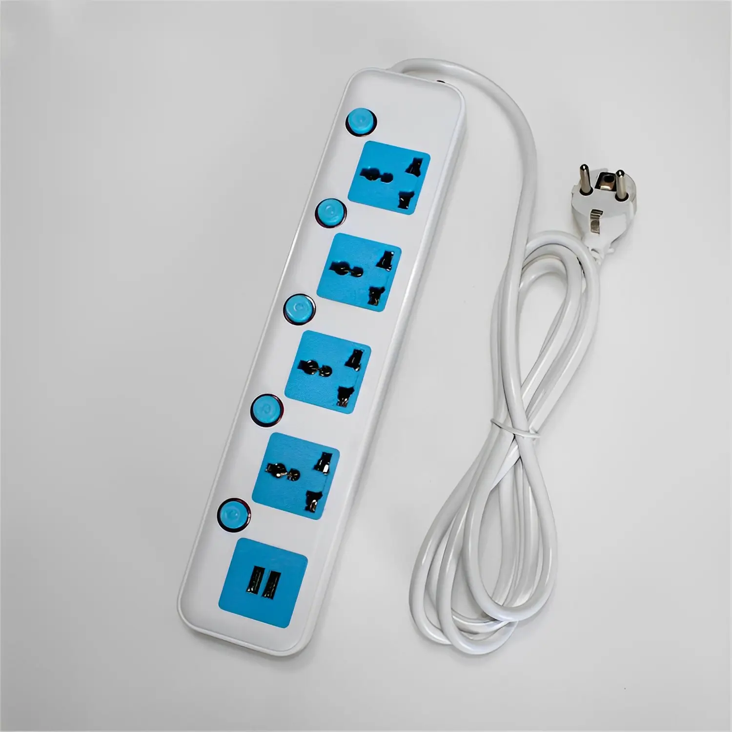 Extension Lead With USB Plugs And Sockets Extension Wire Electric 3 Way Multi Plug Socket