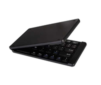 Keyboard Mini lipat, kibor pengisian daya tanpa kabel untuk Laptop/Tablet