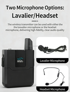 Professionele 2.4G draadloze microfoon Lavalier microfoon draadloze headsetmicrofoon met bodypack zender oplaadbare ontvanger - Product Image 6