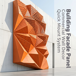 Panneau mural perforé 3D personnalisé pour façade de bâtiment commercial, revêtement extérieur, système de mur rideau décoratif - Product Image 1