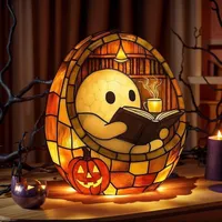 Ornement Décoration Maison Lecture Livre Lampe Creative Table Décoration Festival Cadeaux Halloween Fantôme Lecture Veilleuse