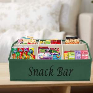 Cesta de Almacenamiento Personalizada para Snacks, Cesta para Guardar Dulces con 6 Compartimentos Separados de Tela - Product Image 3