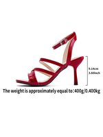 W810 Sandalias de tacón alto para mujer, de moda, con tacón fino, punta descubierta, hebilla y tira única, sencillas y elegantes, ¡las más vendidas!