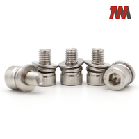 Vis de machine Taiming Phillips à tête cylindrique SEMS en acier inoxydable, pré-assemblées avec rondelles de blocage à dents externes, finition brute