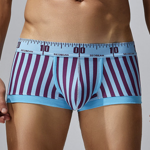 <span class=keywords><strong>Boxer</strong></span> à rayures verticales, sous-vêtements sexy, short respirant, couche de base, pour homme, usage quotidien estival, décontracté à la maison - Product Image 3