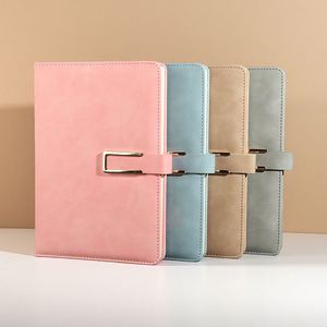 Embossed Thick Pu Leather PP Budget Design Planner Cute Journal 100 Sheets Notebook Buckle Customizable Hardcover A5 - Product Image 2