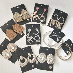 自由礼品豪华水晶耳环花式中国工厂整体销售 - Product Image 3