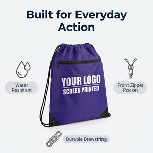 Mochila deportiva impermeable con asa para el hombro, bolsillo frontal con cremallera, bolsa de gimnasio reutilizable, bolsa de entrenamiento ligera, grande, para exteriores - Product Image 3