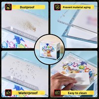 Boîtier de présentation de bureau rectangulaire en acrylique transparent, imprimé UV, gravé au laser, avec fermeture magnétique, anti-poussière et facilement accessible