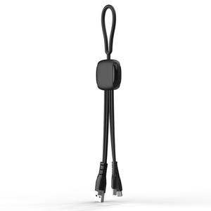 2025 LOGO <span class=keywords><strong>personnalisé</strong></span> Portable multifonction lumineux tressé en nylon un glisser trois <span class=keywords><strong>porte</strong></span>-clés câble de charge 3 en 1 câble de téléphone <span class=keywords><strong>USB</strong></span> - Product Image 3