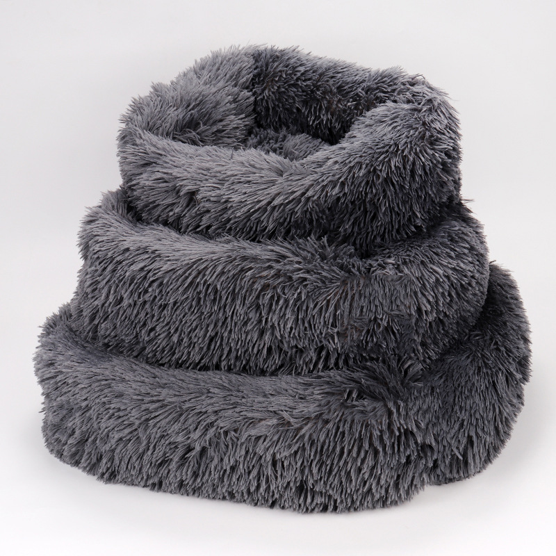Small Soft Donut Faux Square Dog Bed Luxury Washable Plush Fluffy Pet Dog Bed