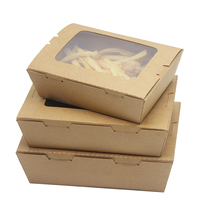 LOKYO LOGO personnalisé contenant alimentaire jetable bento lunch box kraft paper box for food with window packaging